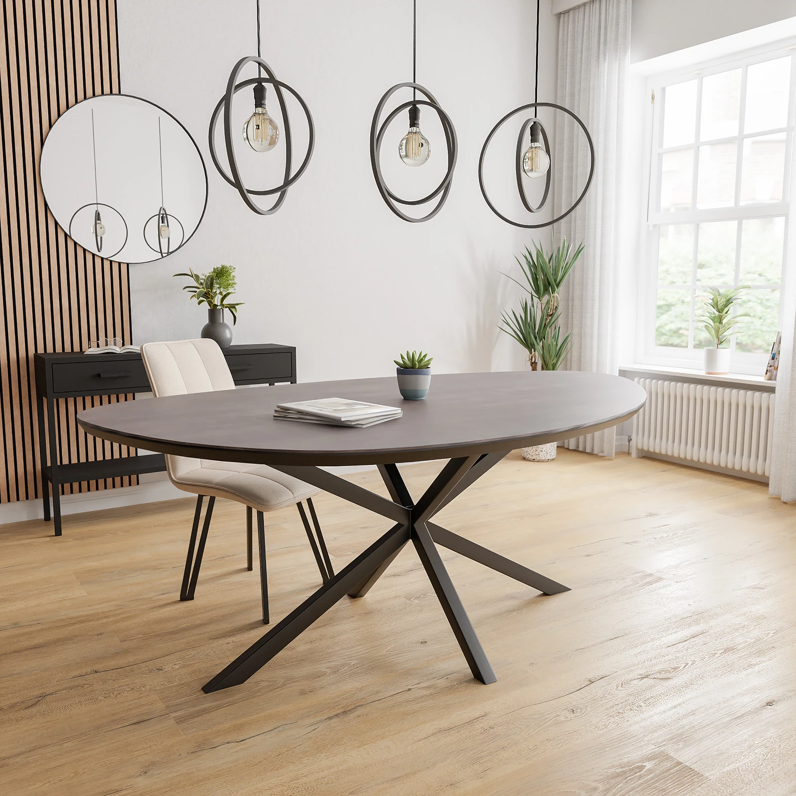 Eettafel North - Kiezel HPL Oxidised (200x120cm)