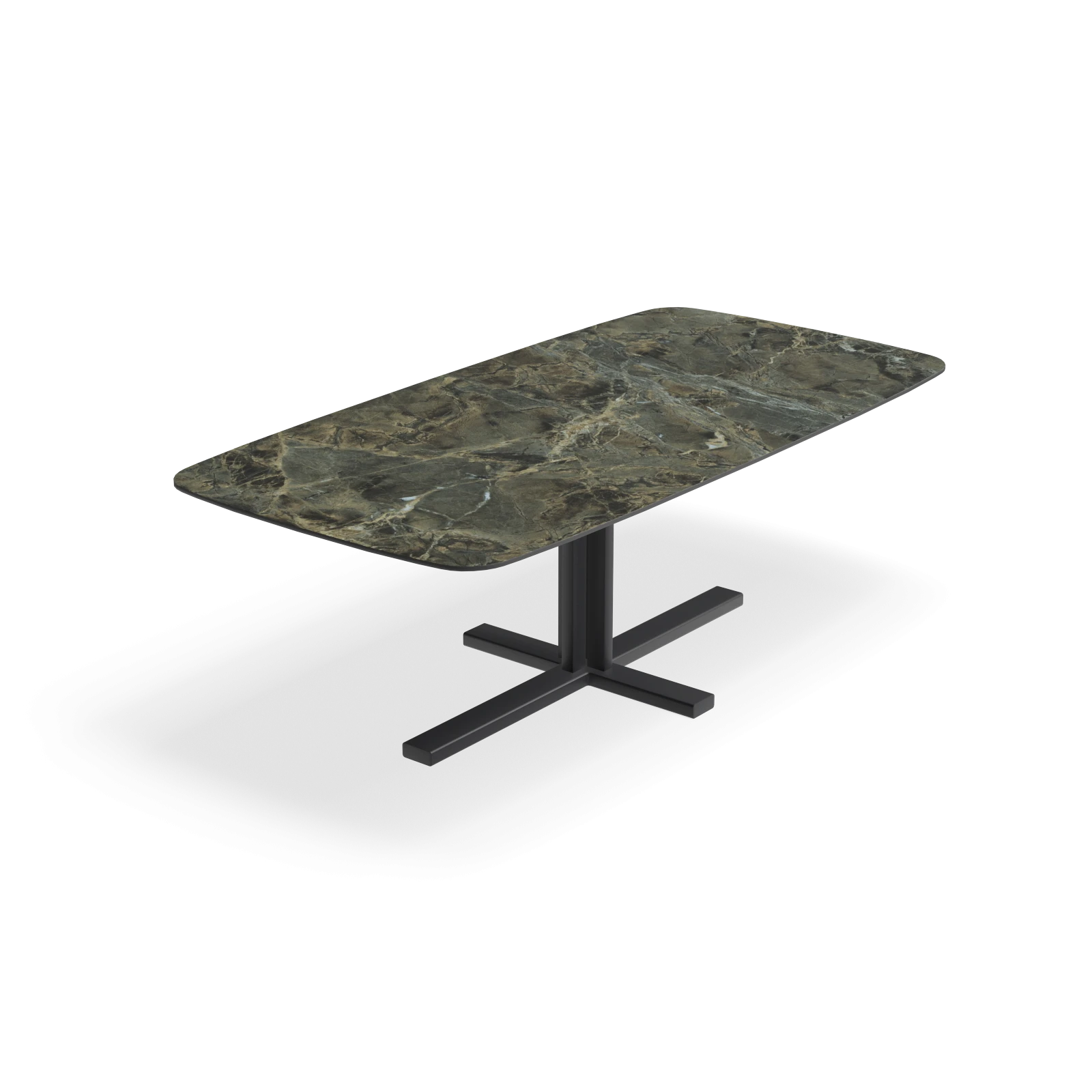 Eettafel Kolos - Deens Ovaal Keramiek Verda Borgogna Satin (220x110cm)