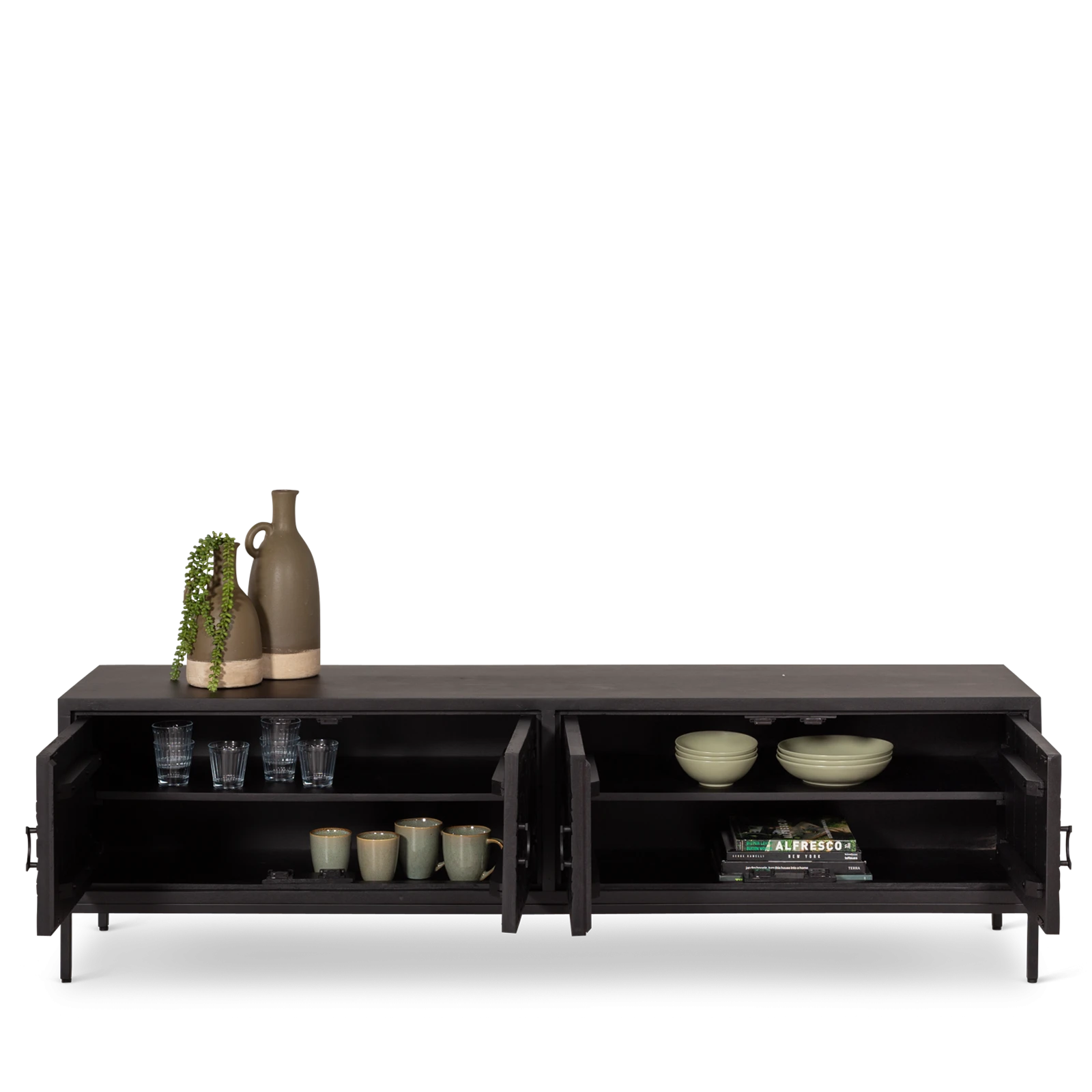 TV meubel (190cm/dicht) Belleville - Zwart